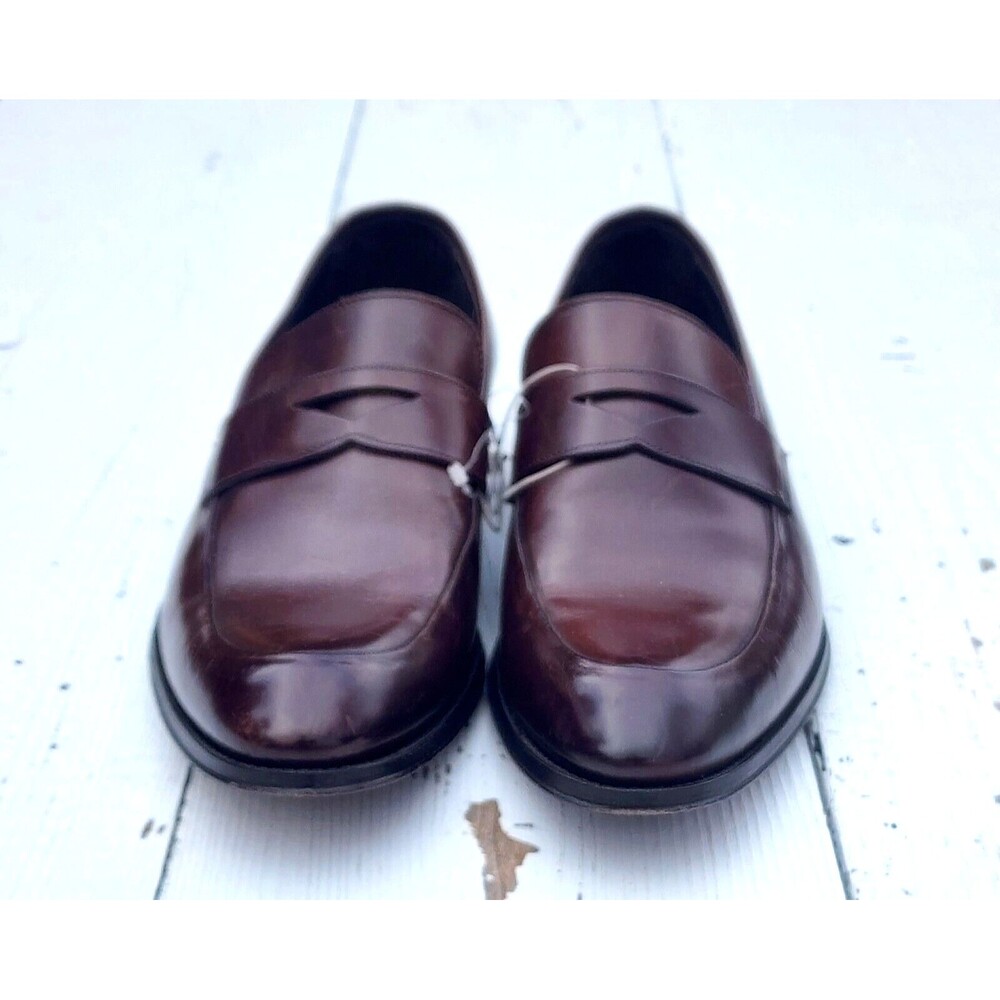 To Boot New York Burnished Brown Leather Penny Loafers Made Italy US 9.5 EU 43.5 - Picture 3 of 6